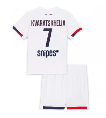 Paris Saint-Germain Khvicha Kvaratskhelia #7 Segunda Equipación Niños 2025-26 Manga Corta (+ Pantalones cortos)